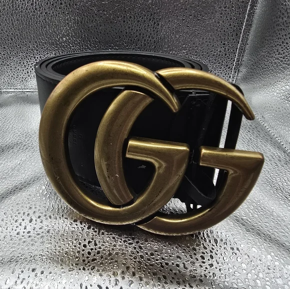 Gucci GG Supreme Tiger Canvas Wide Black Leather Belt  display picture 2